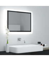 Miroir LED de salle de bain Gris brillant 60x8,5x37cm Acrylique | Mobilier & Déco