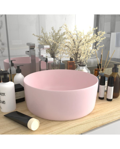 Lavabo rond de luxe Rose mat 40x15 cm Céramique | Mobilier & Déco