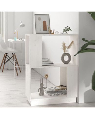 Bibliothèque/Séparateur de pièce Blanc 51x25x70 cm Pin solide | Mobilier & Déco