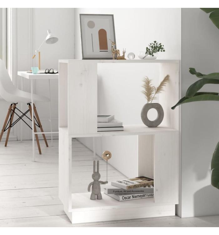 Bibliothèque/Séparateur de pièce Blanc 51x25x70 cm Pin solide | Mobilier & Déco