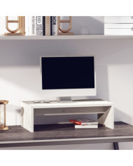 Support de moniteur Blanc 50x27x15 cm Bois de pin solide | Mobilier & Déco