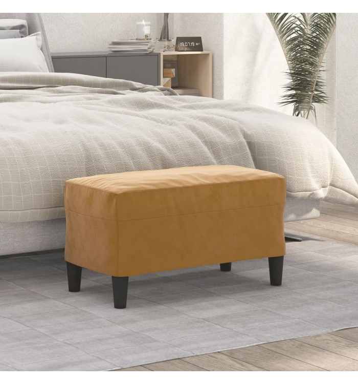 Banc Marron 70x35x41 cm Velours | Mobilier & Déco
