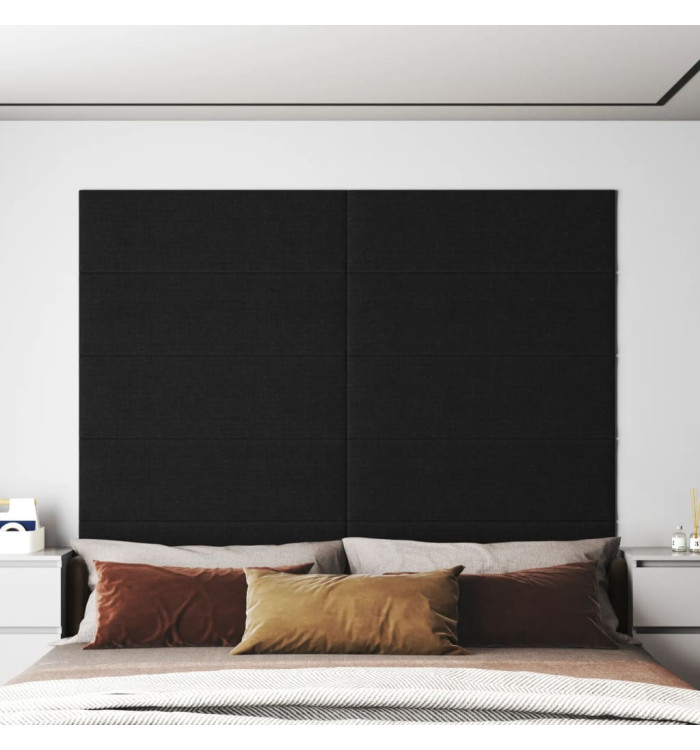 Panneaux muraux 12 pcs Noir 90x30 cm Tissu 3,24 m² | Mobilier & Déco