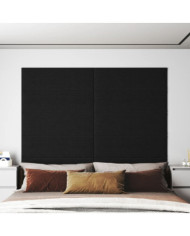 Panneaux muraux 12 pcs Noir 90x30 cm Tissu 3,24 m² | Mobilier & Déco
