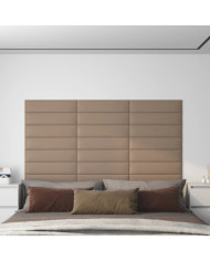 Panneaux muraux 12 pcs Cappuccino 60x15 cm Similicuir 1,08 m² | Mobilier & Déco