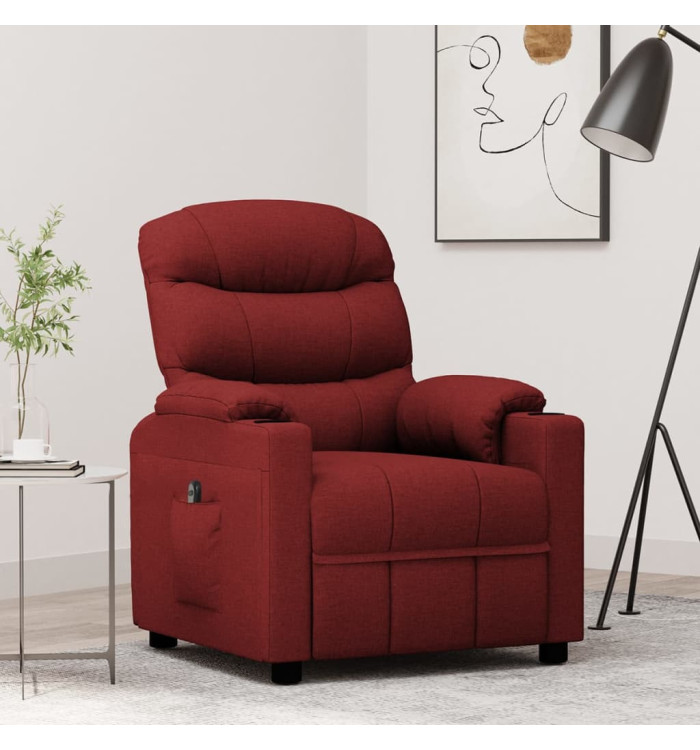Fauteuil inclinable électrique Rouge bordeaux Tissu | Mobilier & Déco