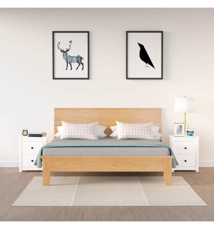 Tables de chevet 2 pcs Blanc 50x35x61,5 cm Bois de pin massif | Mobilier & Déco
