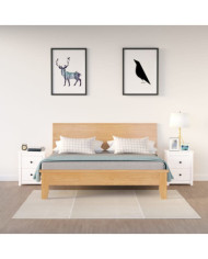 Tables de chevet 2 pcs Blanc 50x35x61,5 cm Bois de pin massif | Mobilier & Déco