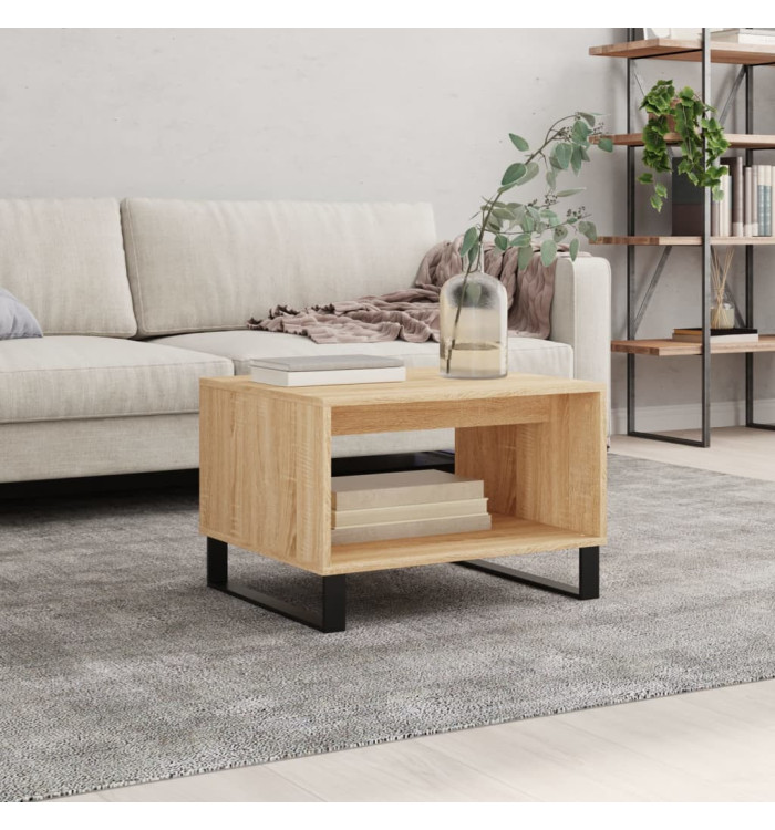 Table basse chêne sonoma 60x50x40 cm bois d'ingénierie | Mobilier & Déco