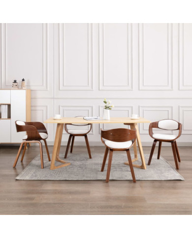 Chaises à manger lot de 4 bois courbé et similicuir | Mobilier & Déco