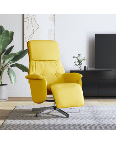 Fauteuil inclinable avec repose-pieds jaune clair tissu | Mobilier & Déco