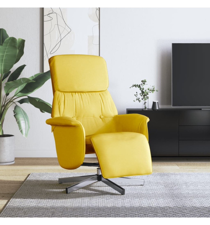 Fauteuil inclinable avec repose-pieds jaune clair tissu | Mobilier & Déco