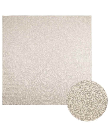 Tapis ZIZUR crème 240x240 cm aspect de jute intérieur extérieur | Mobilier & Déco
