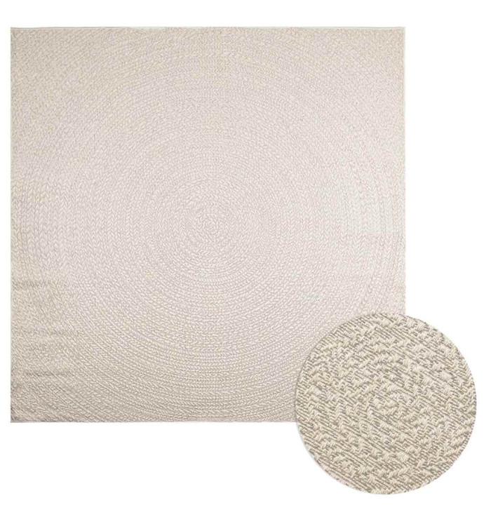 Tapis ZIZUR crème 240x240 cm aspect de jute intérieur extérieur | Mobilier & Déco