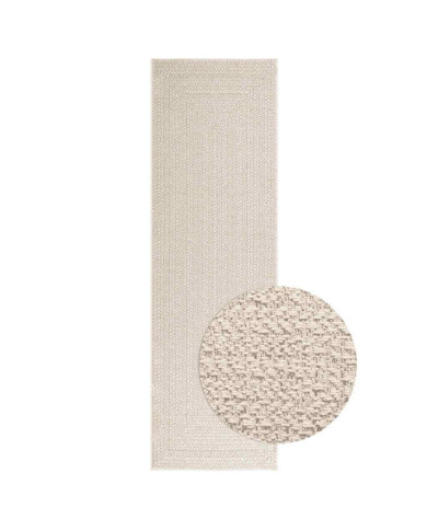 Tapis ZIZUR crème 80x250 cm aspect de jute intérieur extérieur | Mobilier & Déco