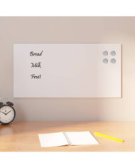 Tableau noir magnétique mural Blanc 60x30 cm Verre trempé | Mobilier & Déco