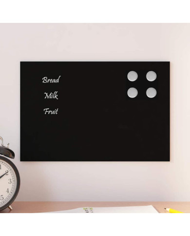 Tableau noir magnétique mural Noir 30x20 cm Verre trempé | Mobilier & Déco