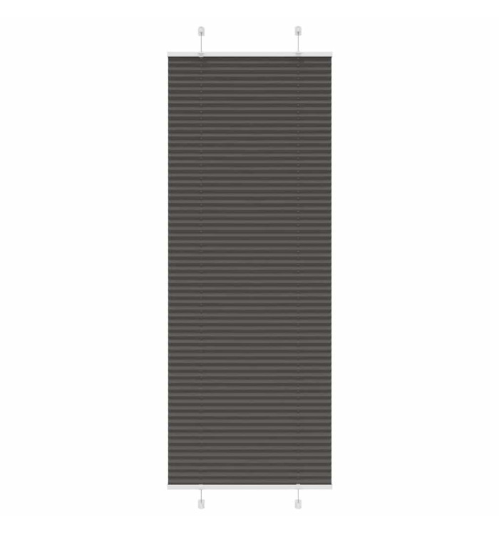 Store plissé noir 80x200 cm largeur du tissu 79,4 cm polyester | Mobilier & Déco
