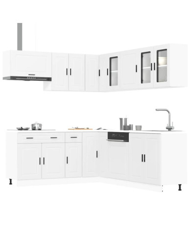 Ensemble d'armoires cuisine 11pcs Porto blanc bois d'ingénierie | Mobilier & Déco