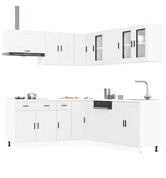 Ensemble d'armoires cuisine 11pcs Porto blanc bois d'ingénierie | Mobilier & Déco
