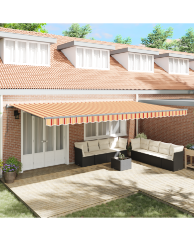 Auvent rétractable auto Jaune et Orange 600x300 cm | Mobilier & Déco