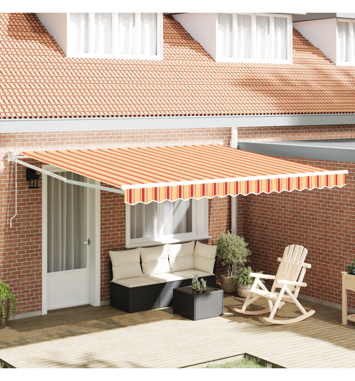 Store rétractable automatique Jaune et Orange 400x300 cm | Mobilier & Déco