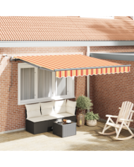 Auvent rétractable automatique avec LED jaune et orange 300x250 cm | Mobilier & Déco