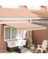 Auvent Rétractable Automatique Rayures Multicolores 350x250 cm | Mobilier & Déco