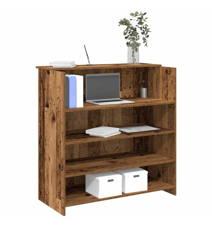 Bureau de réception vieux bois 100x50x103,5cm bois d'ingénierie | Mobilier & Déco