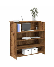 Bureau de réception vieux bois 100x50x103,5cm bois d'ingénierie | Mobilier & Déco