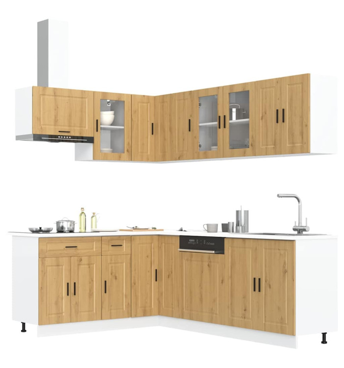 Ensemble d'armoires de cuisine 11 pcs Porto bois d'ingénierie | Mobilier & Déco