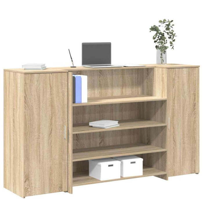Bureau réception chêne sonoma 180x50x103,5 cm bois d'ingénierie | Mobilier & Déco