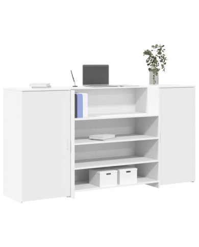 Bureau de réception blanc 200x50x103,5 cm bois d'ingénierie | Mobilier & Déco