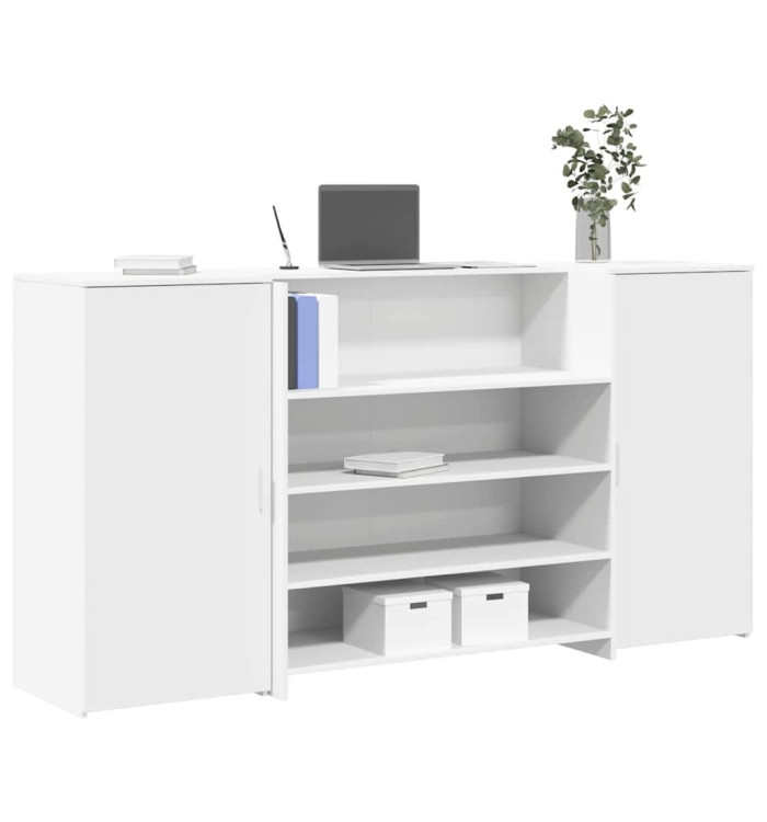 Bureau de réception blanc 200x50x103,5 cm bois d'ingénierie | Mobilier & Déco