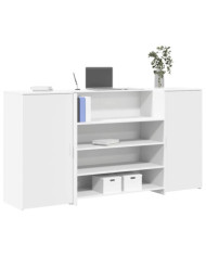 Bureau de réception blanc 200x50x103,5 cm bois d'ingénierie | Mobilier & Déco