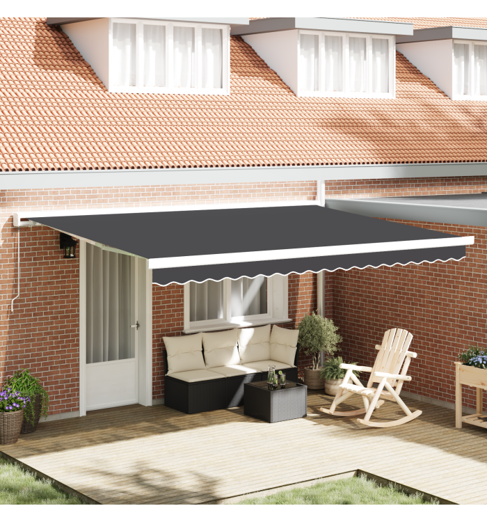 Store manuel rétractable Anthracite 450x300 cm | Mobilier & Déco