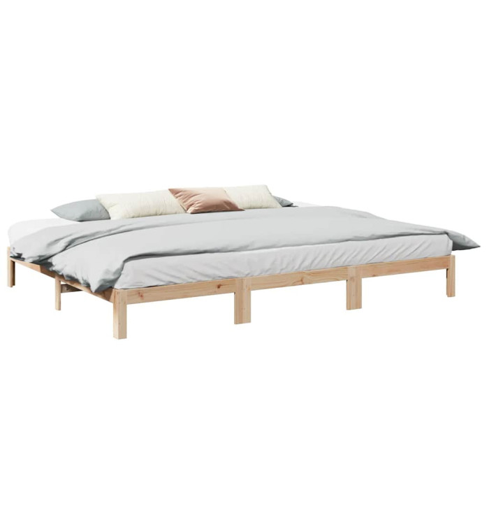 Cadre de lit familial sans matelas 240x200cm bois massif de pin | Mobilier & Déco