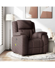 Fauteuil de massage inclinable Marron foncé Tissu | Mobilier & Déco