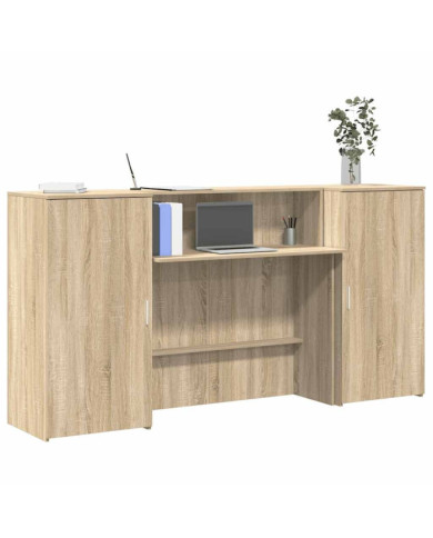 Bureau réception chêne sonoma 200x50x103,5 cm bois d'ingénierie | Mobilier & Déco