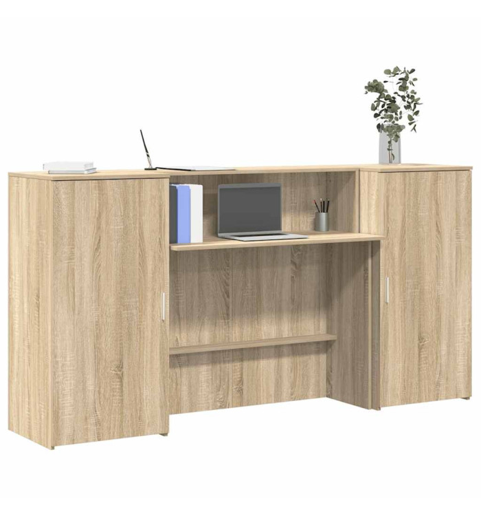 Bureau réception chêne sonoma 200x50x103,5 cm bois d'ingénierie | Mobilier & Déco