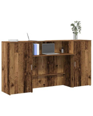Bureau de réception vieux bois 200x50x103,5cm bois d'ingénierie | Mobilier & Déco