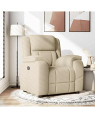 Fauteuil inclinable Crème Tissu | Mobilier & Déco