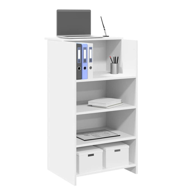 Bureau de réception blanc 55x50x103,5 cm bois d'ingénierie | Mobilier & Déco