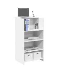 Bureau de réception blanc 55x50x103,5 cm bois d'ingénierie | Mobilier & Déco