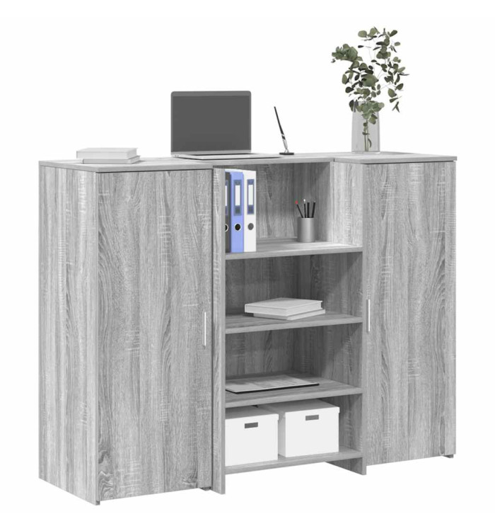 Bureau de réception sonoma gris 135x50x103,5 cm bois ingénierie | Mobilier & Déco