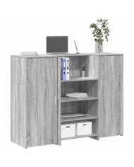 Bureau de réception sonoma gris 135x50x103,5 cm bois ingénierie | Mobilier & Déco
