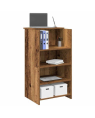 Bureau de réception vieux bois 55x50x103,5 cm bois d'ingénierie | Mobilier & Déco