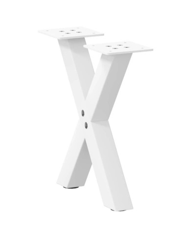 Pieds de table basse en forme de X, 2 pièces, blanc, 30 x (30-31) cm, acier | Mobilier & Déco