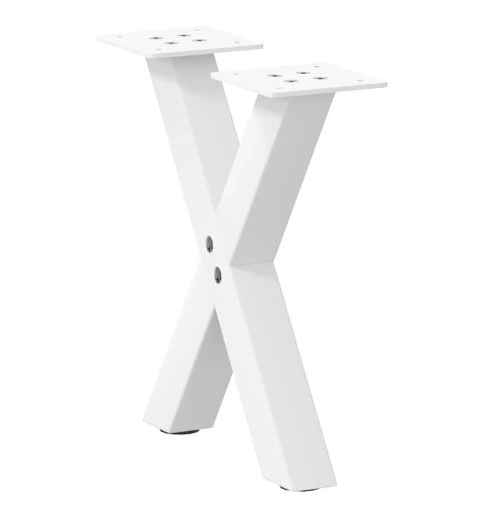 Pieds de table basse en forme de X, 2 pièces, blanc, 30 x (30-31) cm, acier | Mobilier & Déco