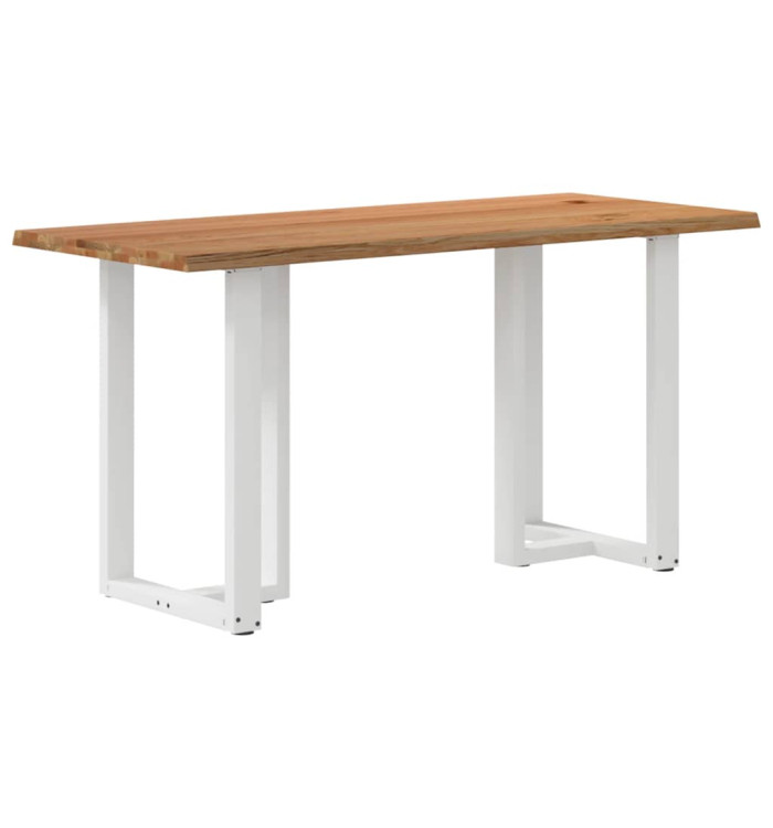 Table de bar rectangulaire en chêne massif avec bords naturels 200 x 80 x 92 cm | Mobilier & Déco